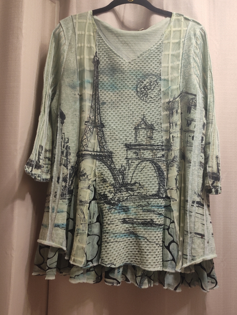 Impulse California Mint Green Textured Tunic Top
